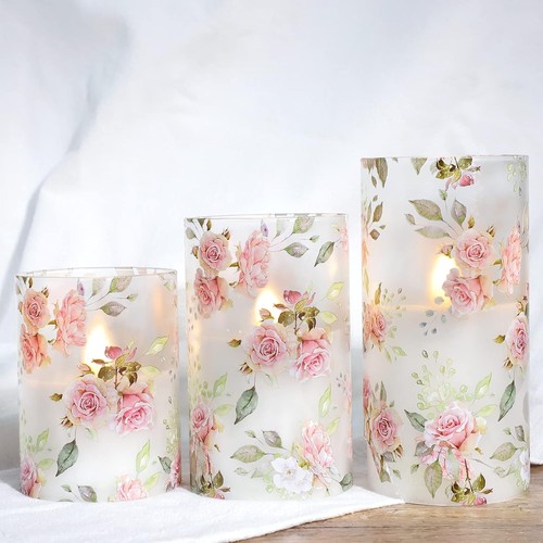 Flammenlose rosenkerzen mit - rosenkerzen,