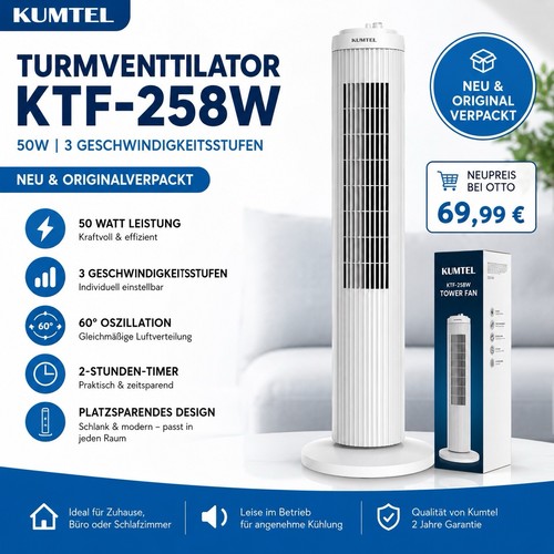 Toller turmventilator 50w neu - toller,