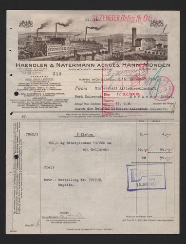 Hann münden rechnung 1930 - hann.,