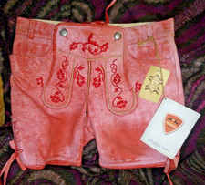 Trachtenlederhose Country Maddox Glattleder helles Orange ca. Gr. 34/36 NEU