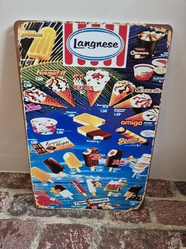 Langnese eis blechschild retro - blechschild,