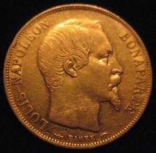 MDS FRANKREICH 20 FRANCS 1852 A "LOUIS-NAPOLEON BONAPARTE", GOLD  #36