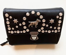 Bullterrier Strass Geldbörse Leder Geldbeutel Strass  Bullterrier Portemonnaie 