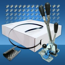 PP-Band Umreifungsset 16 mm, Spann- und Verschlussgerät + Metallverschlusshülsen