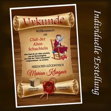 Urkunde club der alten - der,