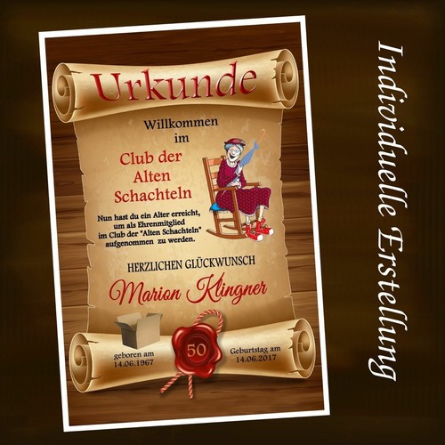 Urkunde club der - urkunde, "