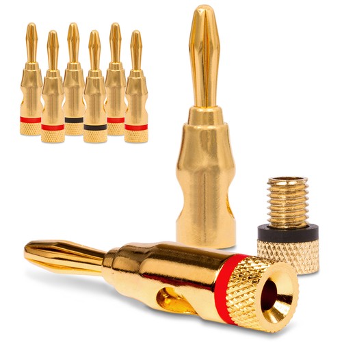 Bananenstecker vergoldet - 8x,