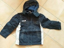 Jacke, Kinderjacke Gr. 128 Blauweiß v. YIGGA m Kapuzrnjacke, Regenjacke, 1 A Zu