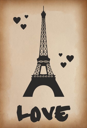 Dekoschild love eifelturm - -,