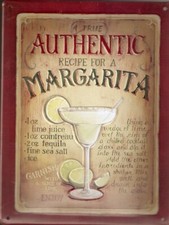 Blechschild Authentic Recipe For A MARGATITA-- Cocktail 20,5x15,5