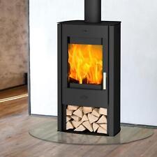 Fireplace Tuvalu Kaminofen Stahl Schwarz 6 kW offenes Holzfach Holzofen