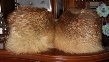 ECHT FUCHS PELZ FELL MANSCHETTEN  ROTFUCHS  FARBE : ORIGINAL EINHEITSGRÖßE