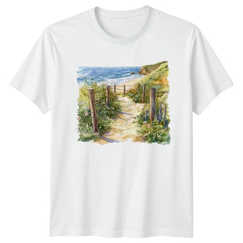 Coastal path beach scene - path,