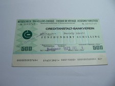 Österreich Reisescheck 500 Schilling 1973