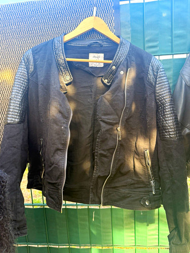 Denim damen bikerjacke - denim,