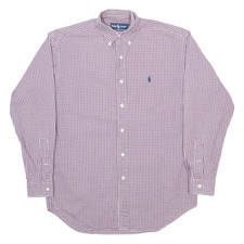 RALPH LAUREN Blake Herren Hemd Rot Kariert Langarm S