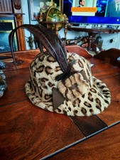 Damen Hut Ozelot Vintage