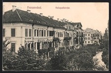 Ansichtskarte Franzensbad, Salzquellstraße mit Hotel Russischer Hof 