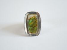 Offener Metall Ring mit Perlmutt/Seeopal/Abalone Stein 4,8 g/Gr.51