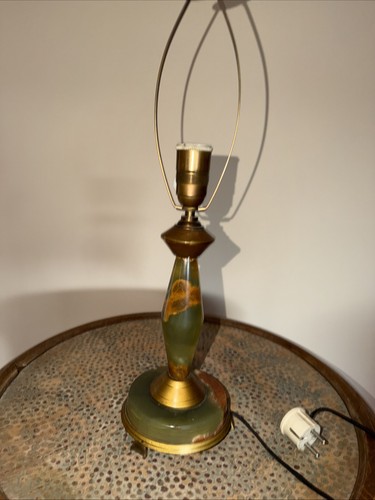 Antike tischlampe onyx messing - antike,