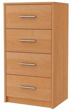 MATKAM Kommode Bodo 4S mit Vier Schubladen, H/B/T 75 x 40 x 35 cm, Erle