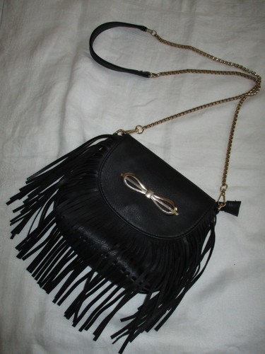 Tasche mit fransen - mit, schwarz