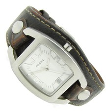 Fossil FUEL Damen Armbanduhr Leder Braun Datum JR-8130 5ATM Batterie neu S106