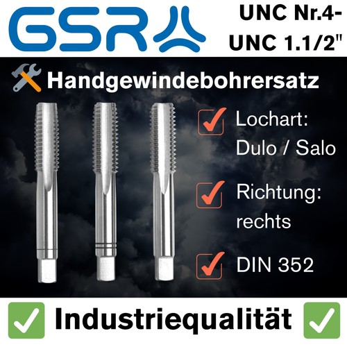 Gsr handgewindebohrer satz unc - handgewindebohrer,