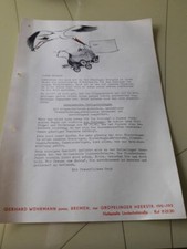 sehr seltener Werbebrief – Gerhard Wührmann Bremen – Kinderwagen - 50er Jahre