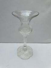 Elegant Kerzenständer aus Glas Stumpen Kerzen Leuchter mit Blumen Motiv