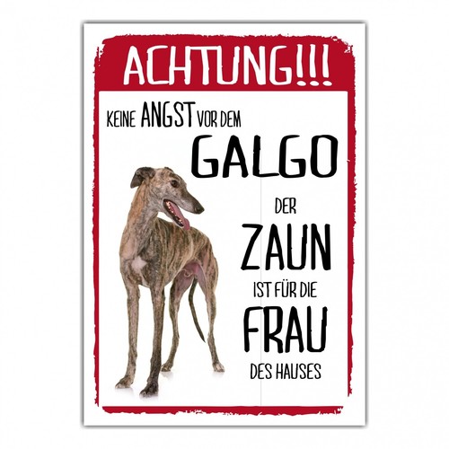 Galgo dog schild achtung zaun - galgo,