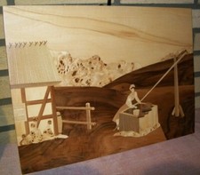 Intarsien arbeit landschaft - intarsien,