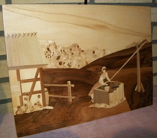 Intarsien arbeit landschaft - intarsien,