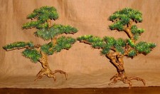 2 tolle Bäume-Puppenstubenminiatur-1:12-ca. 24cm hoch-Zustand 2