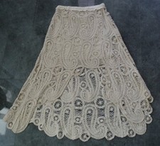 ZARA Strickrock Rock  Häkelrock L 40 cremé weiß Skirt Maxirock