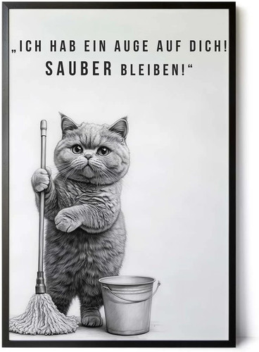 Lustiges katzenbild 30x45cm - katzenbild,