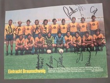 13 original Autogramme auf Mannschaftsbild Von Eintracht Braunschweig,DFB,1975