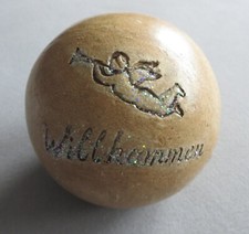 Wunderschöne Keramik-Kugel nostalgischer Vintage-Engel/"Willkommen"Formano