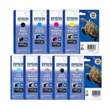 9 x Original Tinte EPSON Stylus Photo R3000 / T1571 T1572 T1573 -T1579 INK Set