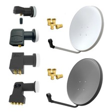 Sat Anlage 60 cm Antenne Set Single 1 / Twin 2 / Quad 4 / Octo 8 LNB Teilnehmer
