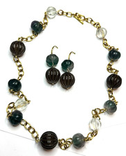 Set Ohrringe Kette Rauchquarz