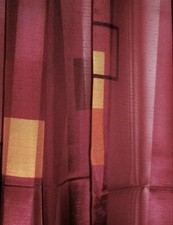 Reststück  Dekostoff Gardinen 5,50 Meter  Voile lila  bedruckt   Meterware