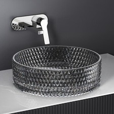 Waschbecken Glas Waschtisch Aufsatzwaschbecken Rund Waschschale Gehärtetes Glas