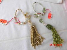 2 Stück Serviettenringe  Perlen weiß mit grün u weiß mit gold  DM bis  6 cm vari