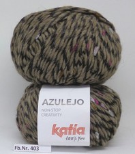 Wolle zum Stricken Azulejo 100 g Knäuel Fb. 403 taupe von Katia