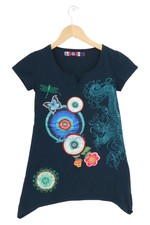 Desigual Kinder Freizeitkleid Gr. 50 Blau Bunt Grafik Print Baumwolle