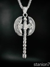 Valknut Axt Odin Krieger Anhänger Edelstahl Halskette Herren Schmuck Biker 403A