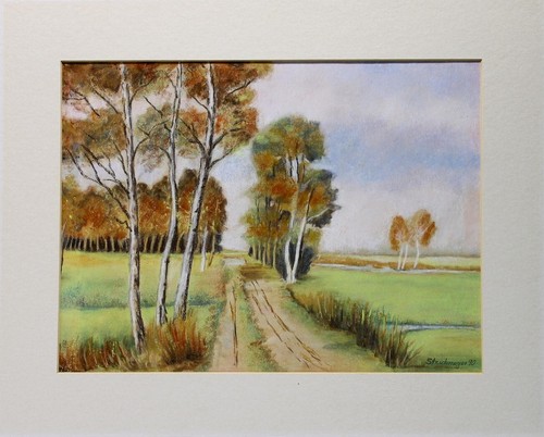 Landschaft birkenweg pastell - birkenweg,