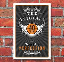 Schild Retro Vintage Geburtstag Geschenk 40er vierzig Perfektion 3mm Alu-Verbund