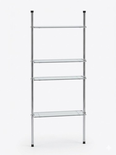 Teleskop badregal chrom glas - teleskop-badregal, &